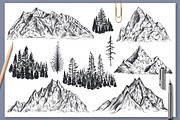 Mountains Vector Set, an Illustration by Molly art (Thumbnail 2 of 13)