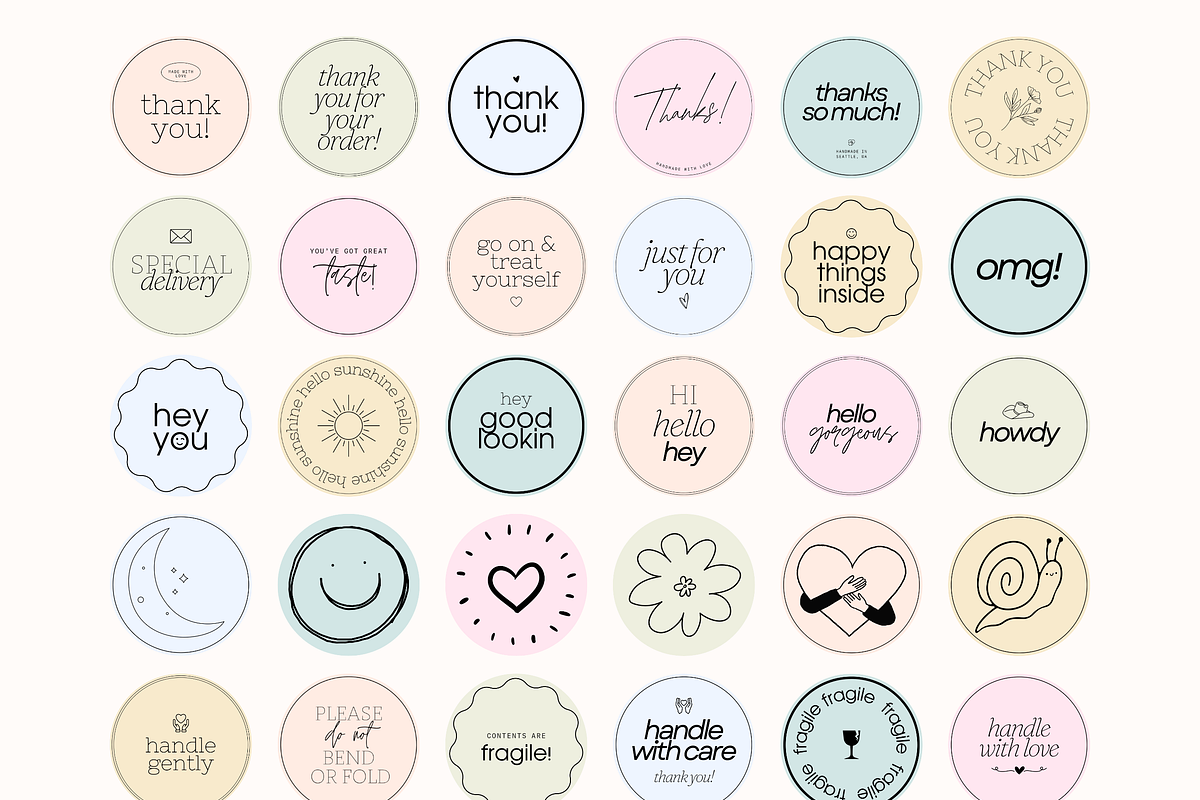 Packaging Stickers Template, a Marketing Template by denofdreamers (Photo 5 of 6)