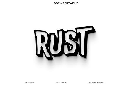 Rust 3d text effect style, a Layer Style Add-On by Imamul001