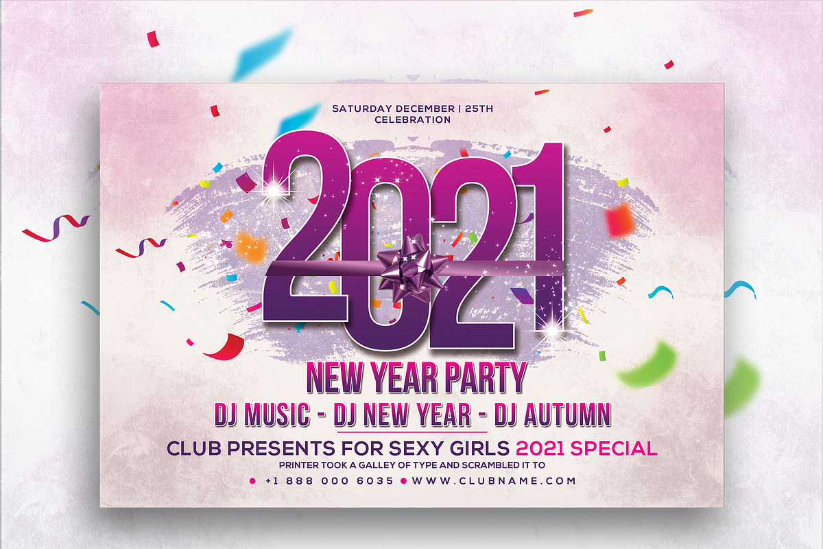 2021 New Year Party Flyer, a Flyer Template by AfzaalGraphics