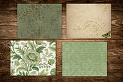Vintage green digital papers,, a Texture Illustration by Shabbypaperboutique (Thumbnail 2 of 4)