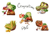 Vegetable Clipart Set, a Food Illustration by IrynaPanashii (Thumbnail 5 of 12)