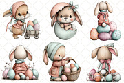 Whimsical Easter Bunny Back View Cli, an Illustration by Black Bird Studio (Thumbnail 4 of 6)