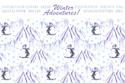 Winter adventures watercolor set., a Seasonal Illustration by SabinaWatercolorArt (Thumbnail 17 of 17)
