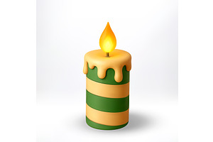 3D Striped green and orange burning, an Object Illustration by Abscent