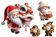 Chinese New Year Gnomes Clipart, a Graphic by CitraGraphics (Thumbnail 3 of 3)