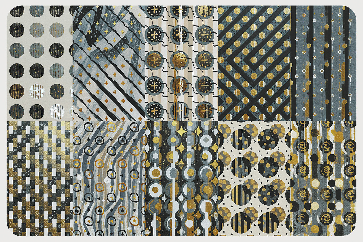 Modern Metallic Patterns, a Pattern Graphic by Megan Aili Designs (Photo 5 of 12)