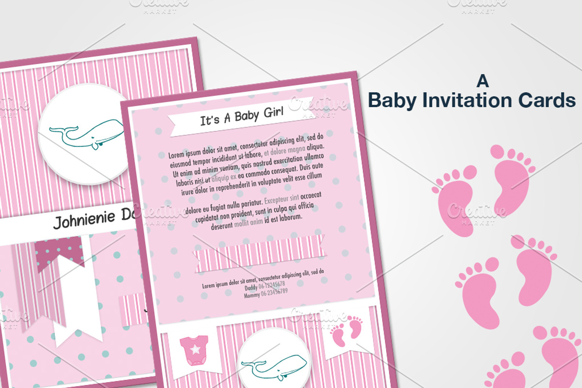 Baby Invitation Card, an Invitation Template by Creative Moments