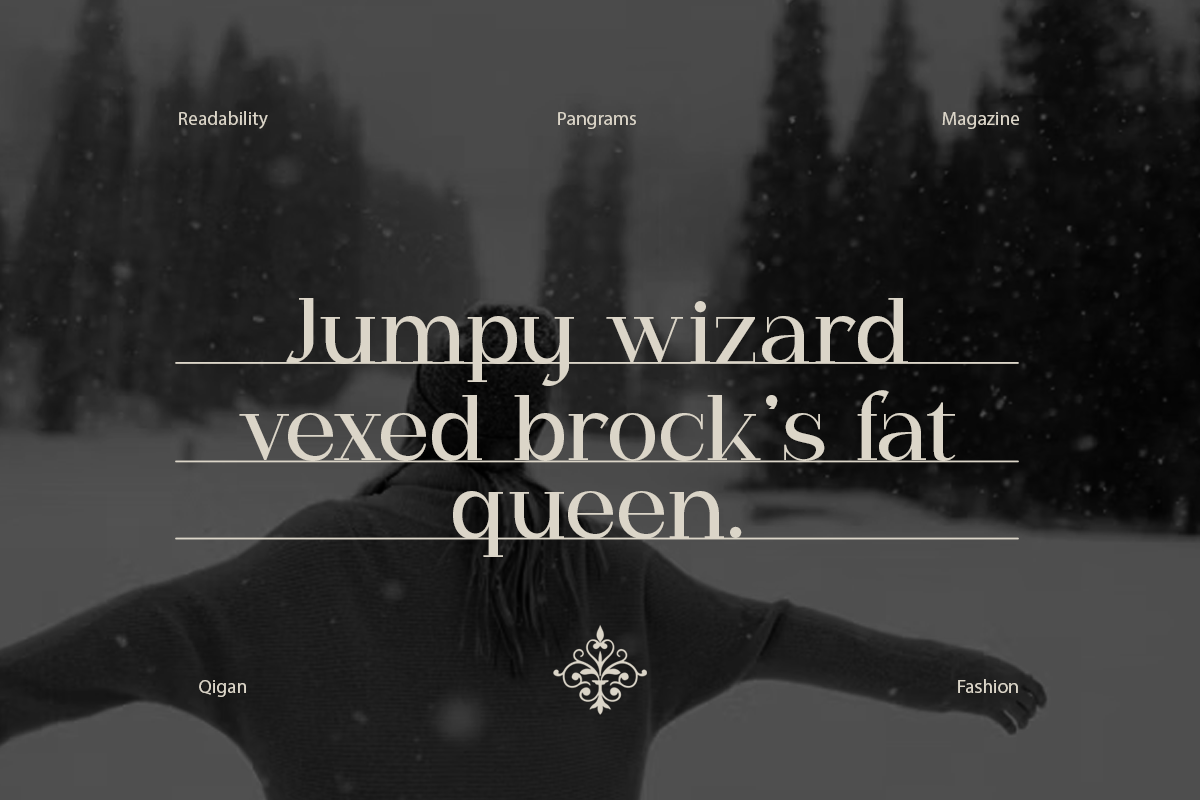 Qigan - Luxury Magazine Font, a Serif Font by Pandeka Studio (Photo 5 of 9)