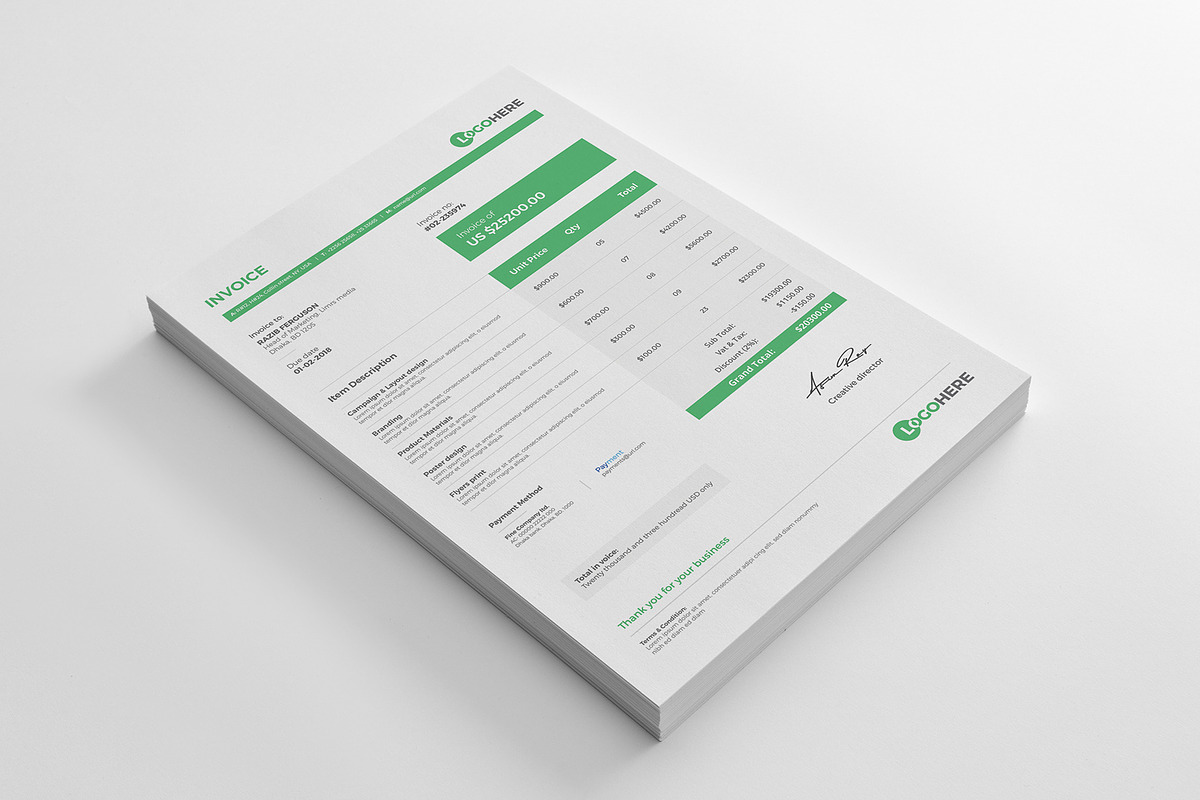 Invoice, a Stationery Template by Rongmistiry (Photo 3 of 8)