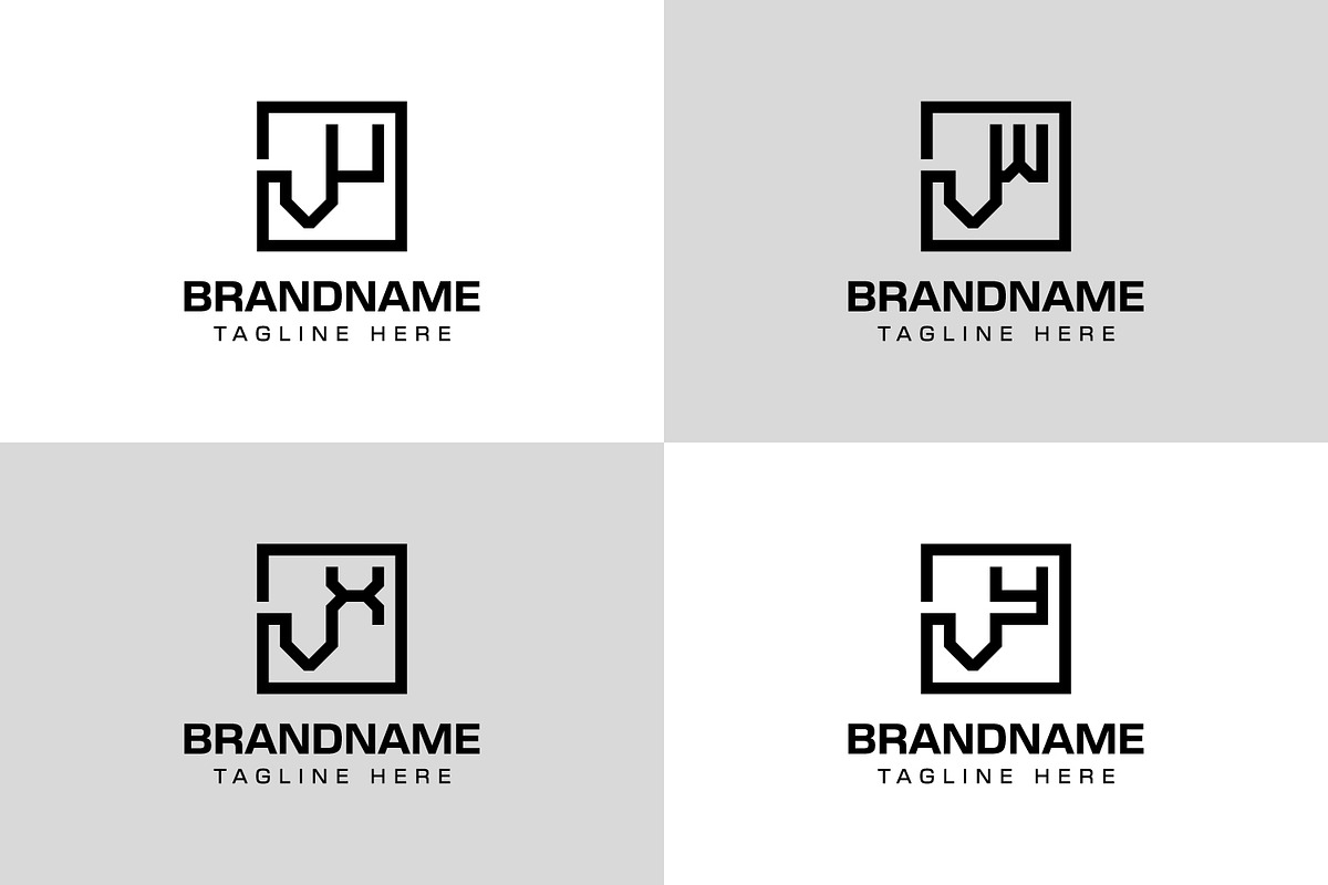 Letters VU VW VX VY Monogram Logo, a Branding & Logo Template by Pray Art Design Studio