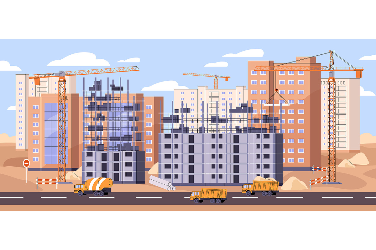 Construction site. House building, an Object Illustration by PaperTrident (Photo 2 of 7)