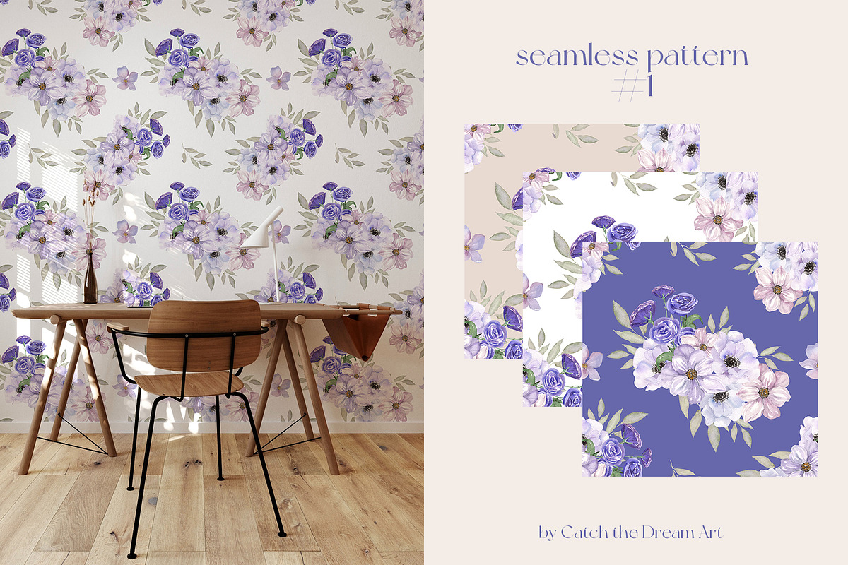 Dusk Purple. Very Peri Flowers 2022, a Decorative Illustration by Catch the Dream Art (Photo 12 of 22)