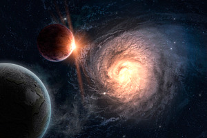 Beautiful outer space wallpaper containing space, cosmos, and planet