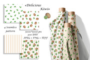 Watercolor Kiwi Seamless Pattern Set, a Pattern Graphic by Oksana Dovhopol Art (Thumbnail 1 of 11)