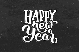 Happy New Year card with lettering