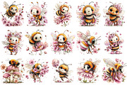 Whimsical Spring Bee Clipart Bundle, an Illustration by OK Design (Thumbnail 3 of 6)