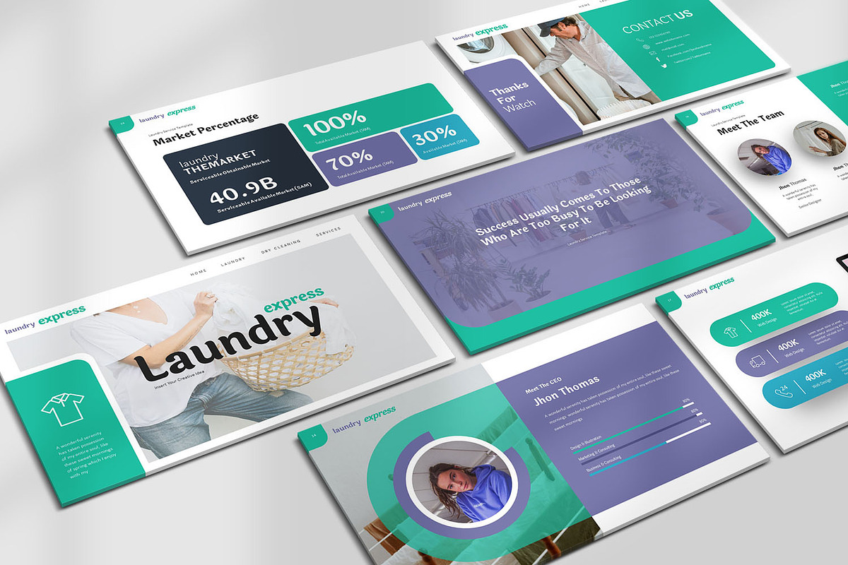 Laundry Express Google Slides, a Presentation Template by Stock Shape (Photo 1 of 4)