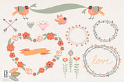 Love roses wreaths heart clip art, an Illustration by GrafikBoutique (Thumbnail 1 of 3)