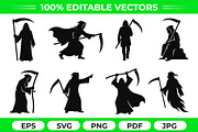 Grim Reaper Silhouette Pack, an Object Graphic by Artonix (Thumbnail 1 of 3)