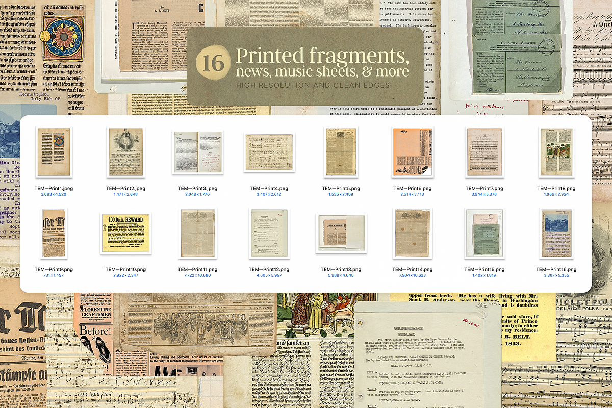 (170) Vintage Ephemera Paper Pack, an Object Graphic by The Ephemera Mercadito (Photo 6 of 8)