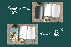 Book Cover And Content Mockup Psd