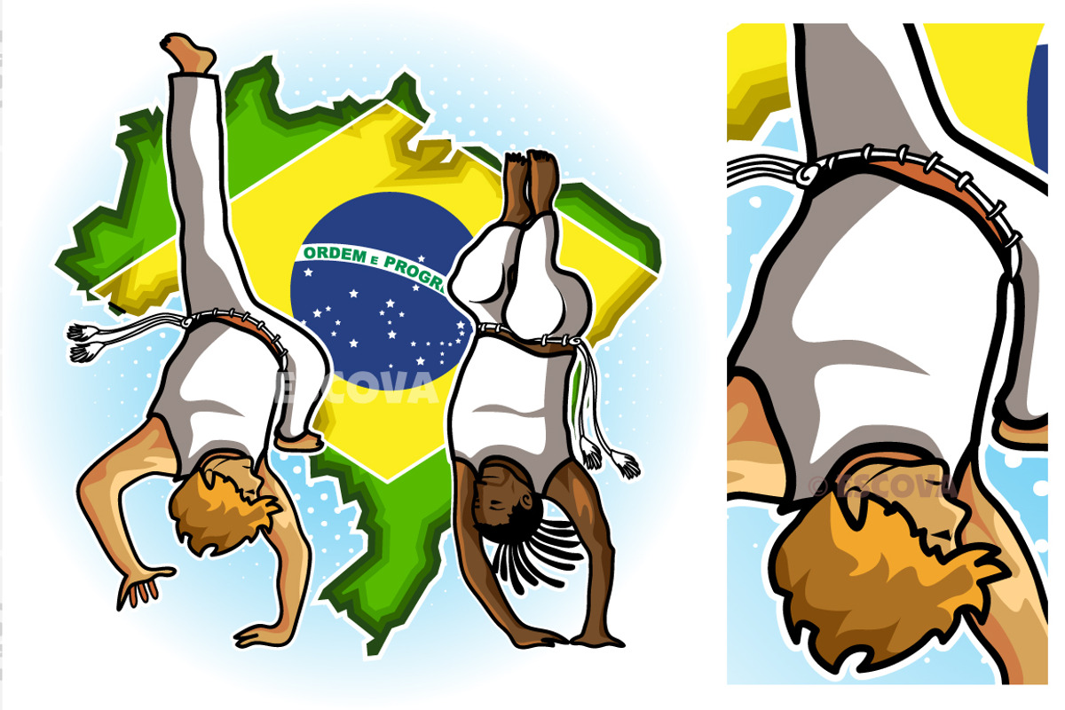Brazilian Martial Art Capoeira, an Illustration by vectorbender village