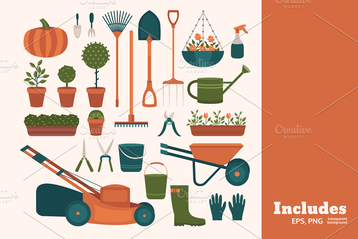 Gardening illustrations and elements, a Food Illustration by Dasha Efremova (Photo 3 of 5)