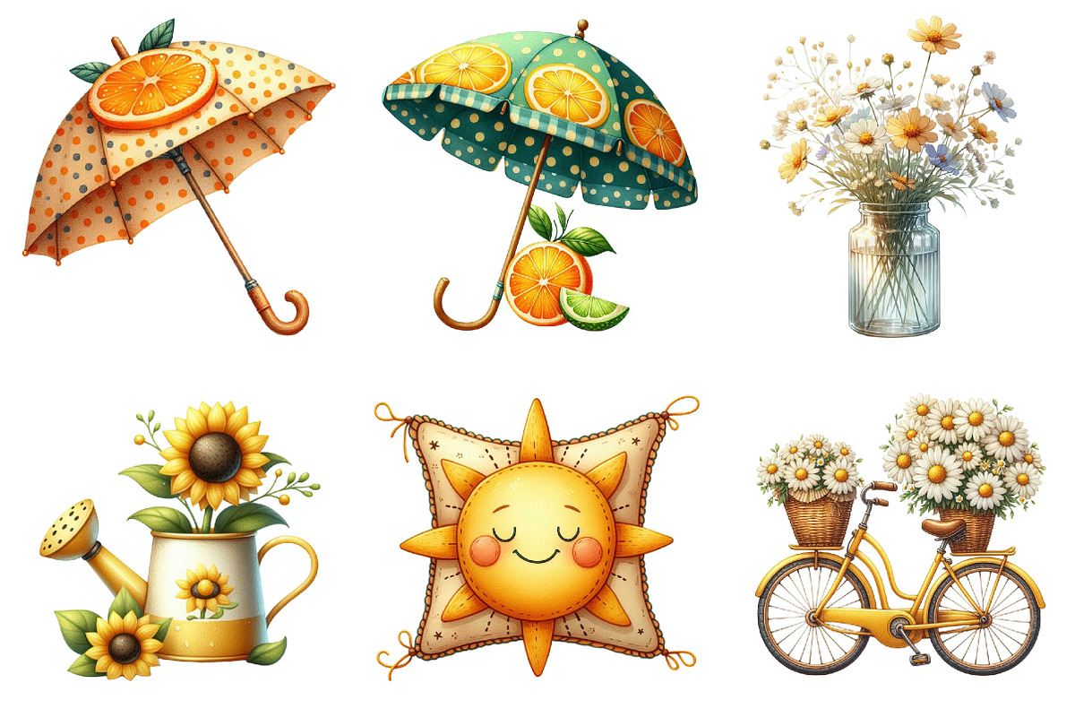 Cozy Yellow Summer Clipart, an Illustration by Pixels.Craft (Photo 6 of 10)