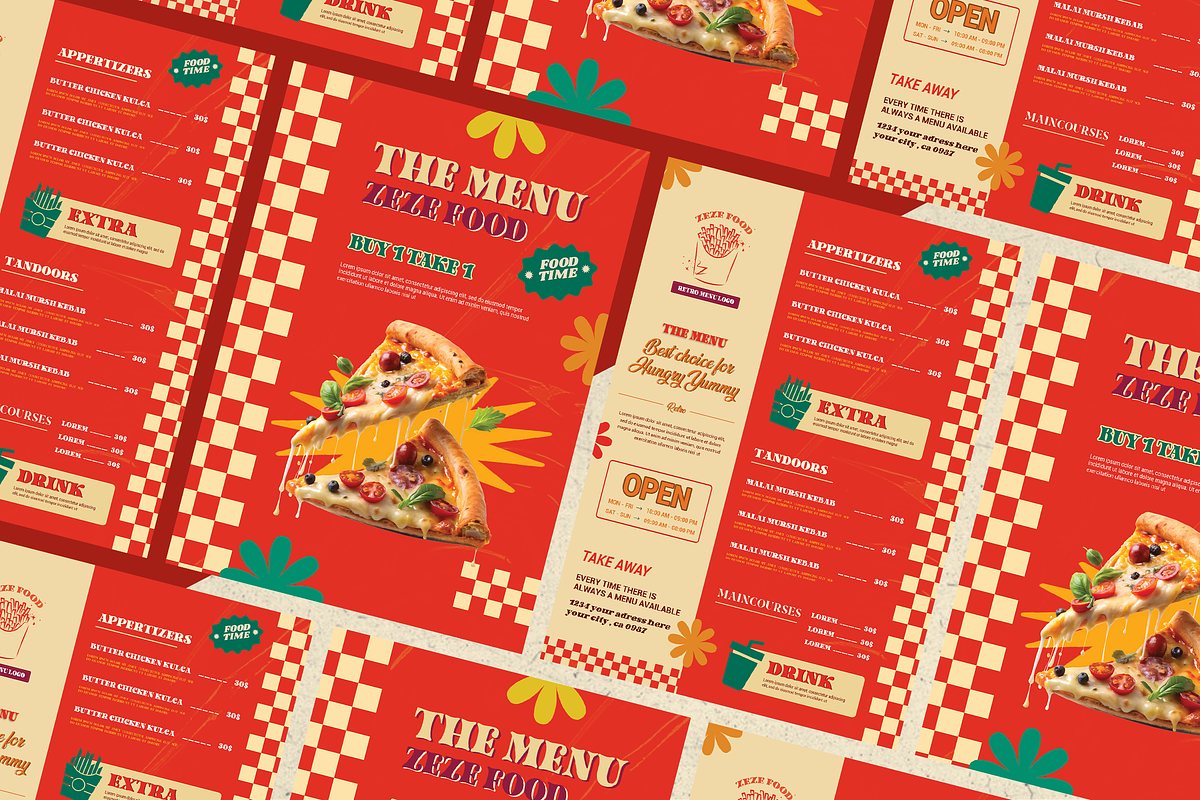 Retro Menu Flyer, a Flyer Template by Azruca (Photo 3 of 3)