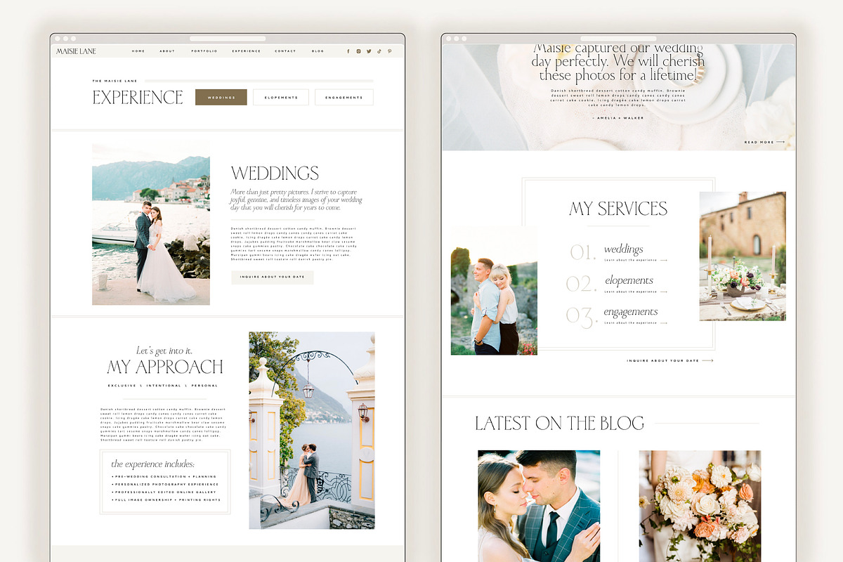 Maisie Lane Showit Website Template, a Marketing Template by Rachel Kick (Photo 1 of 5)