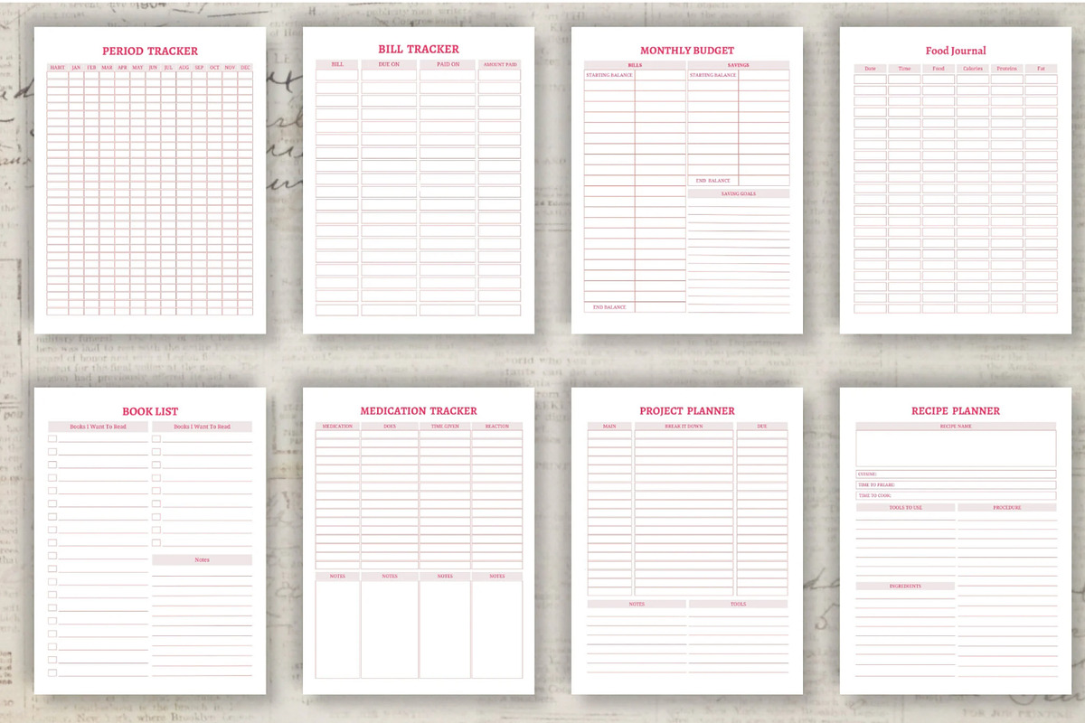 Printable Life Planner Template, a Stationery Template by Design House (Photo 5 of 9)
