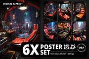 Cyberpunk Vehicle Interior Poster, a Background Graphic by Other Side Art (Thumbnail 1 of 5)