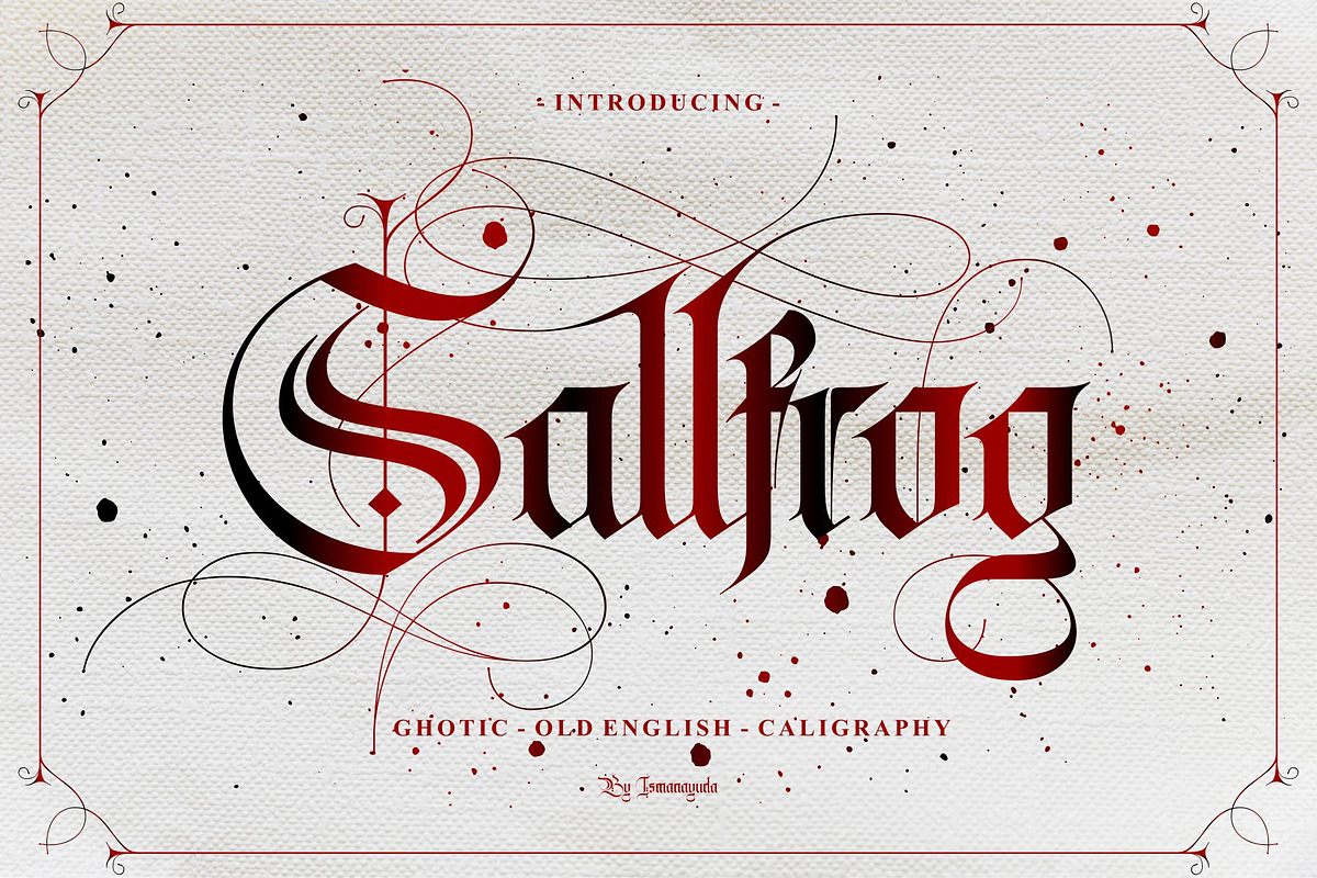 BUNDLE FONT FRAME ORNAMEN, a Blackletter Font by ismanayuda (Photo 14 of 21)