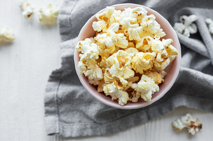 Tasty salted homemade popcorn, a Food & Drink Photo by Olena Rudo