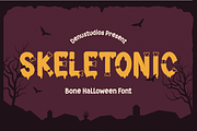 Skeletonic | Bone Halloween Font, a Blackletter Font by Denustudios (Thumbnail 1 of 12)