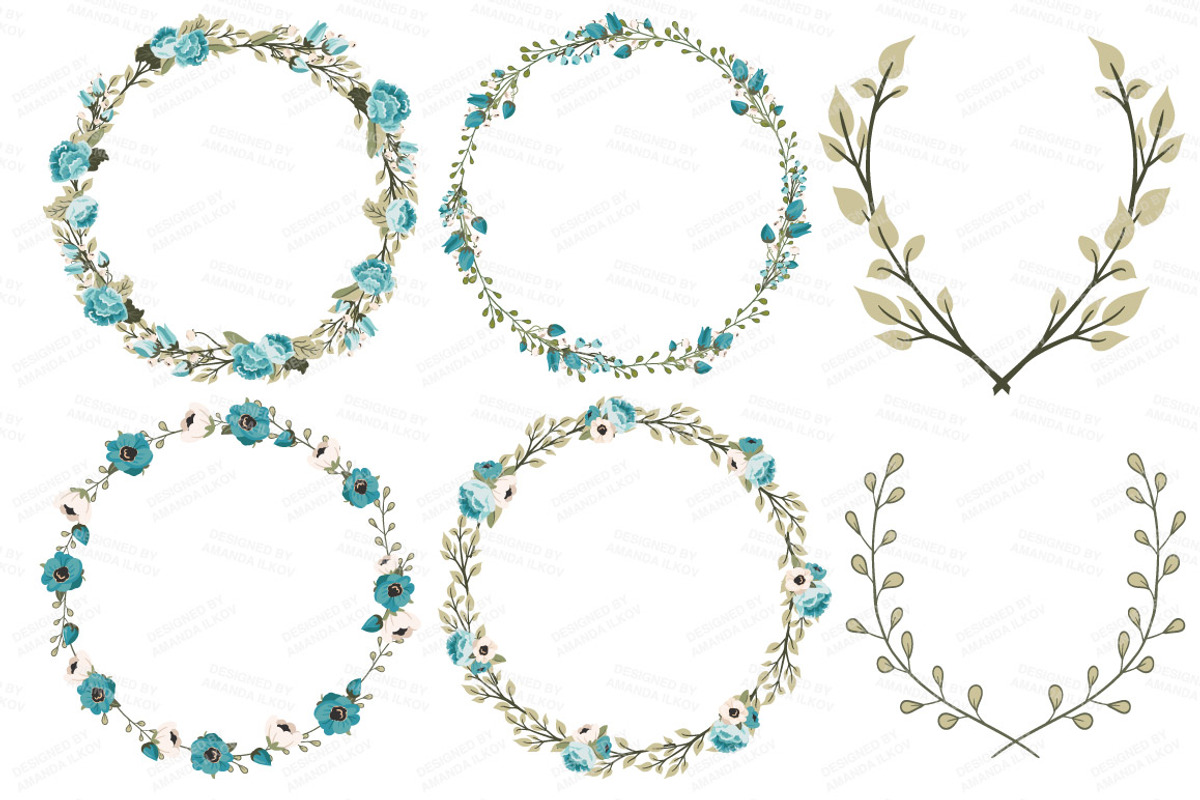 Wedding Floral Clipart & Vectors, an Illustration by Amanda Ilkov (Photo 3 of 4)