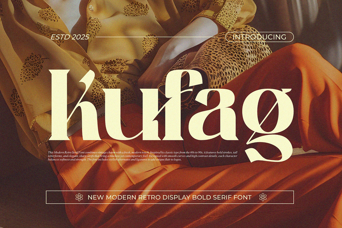 Kufag || Modern Retro Serif Font, a Serif Font by Idea Studio (Photo 1 of 10)
