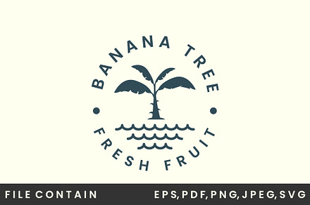 banana tree with water logo vintage