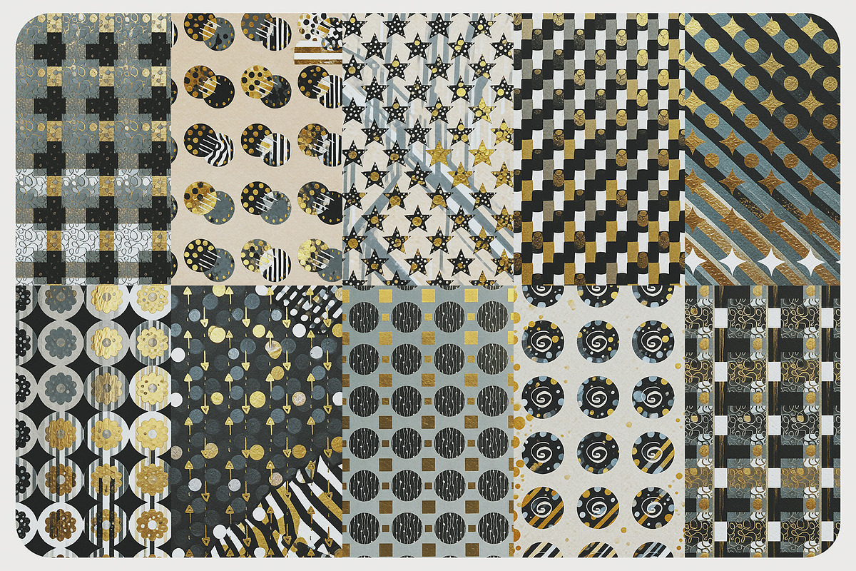 Modern Metallic Patterns, a Pattern Graphic by Megan Aili Designs (Photo 8 of 12)