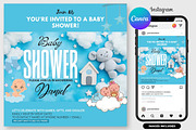 Canva Baby Shower Flyer Template, a Graphic by graphicforest (Thumbnail 2 of 3)