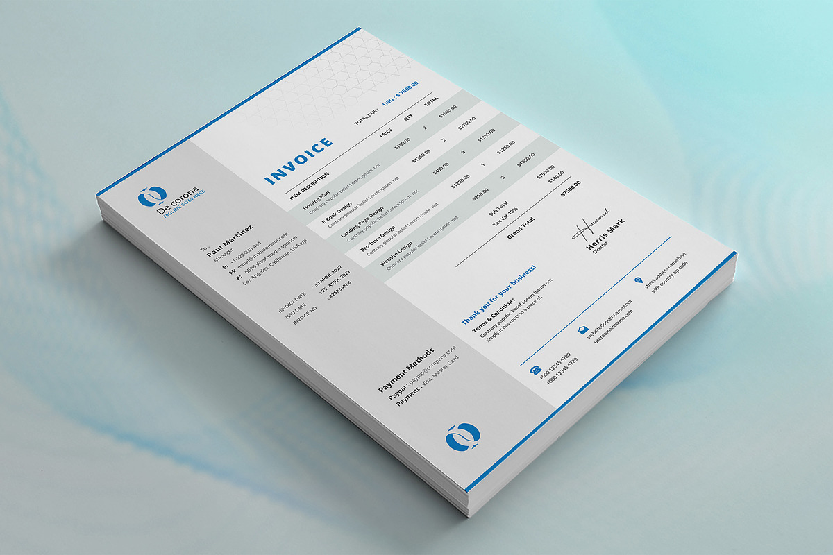 Canva Invoice, a Stationery Template by DesignDevisers (Photo 3 of 7)
