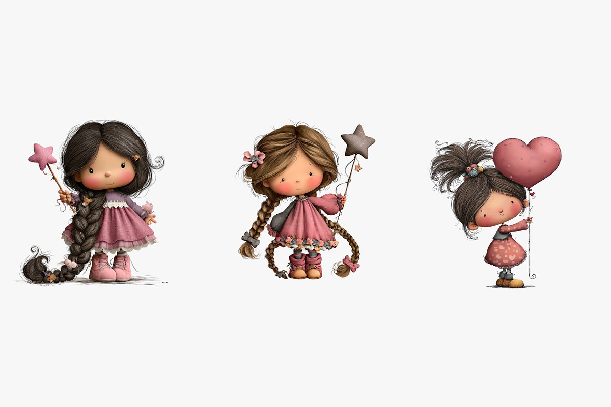 Flowers and Girls Clipart Bundle, an Illustration by CreationArt (Photo 5 of 5)