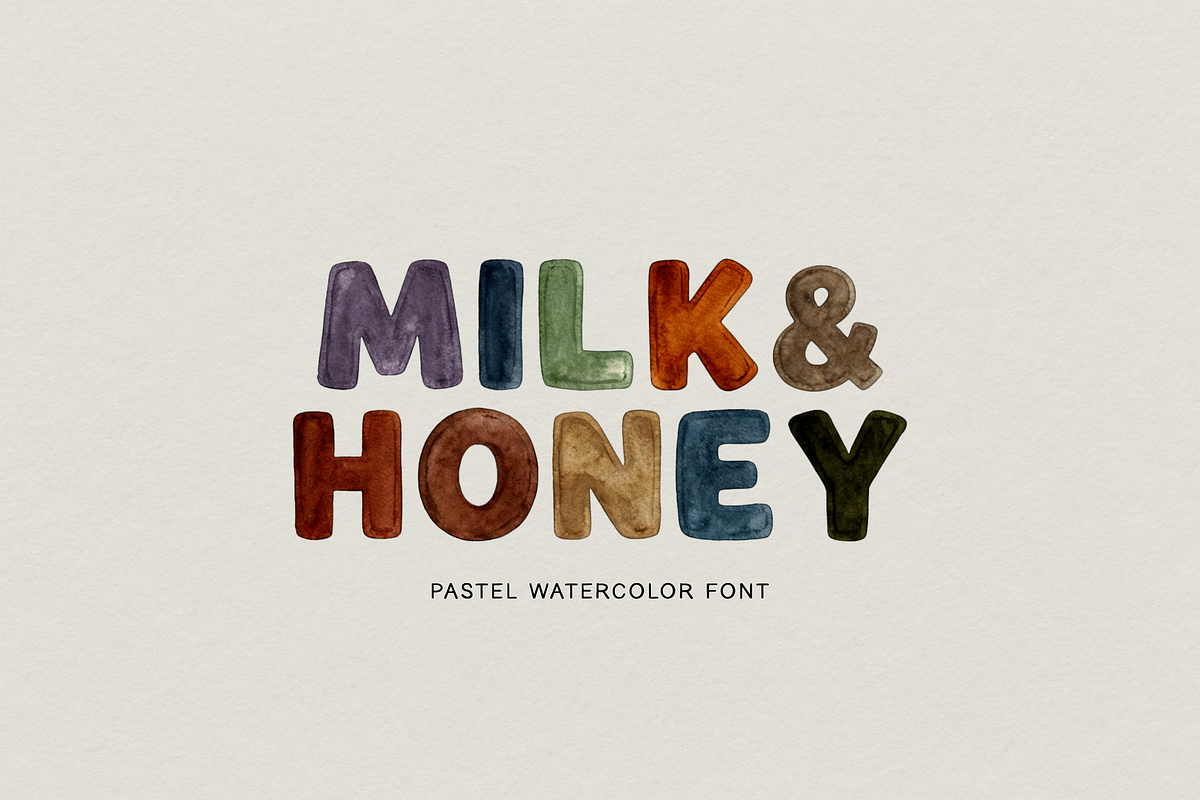 Milk & Honey Watercolor Font, a Symbol Font by gafaroff studio (Photo 1 of 7)
