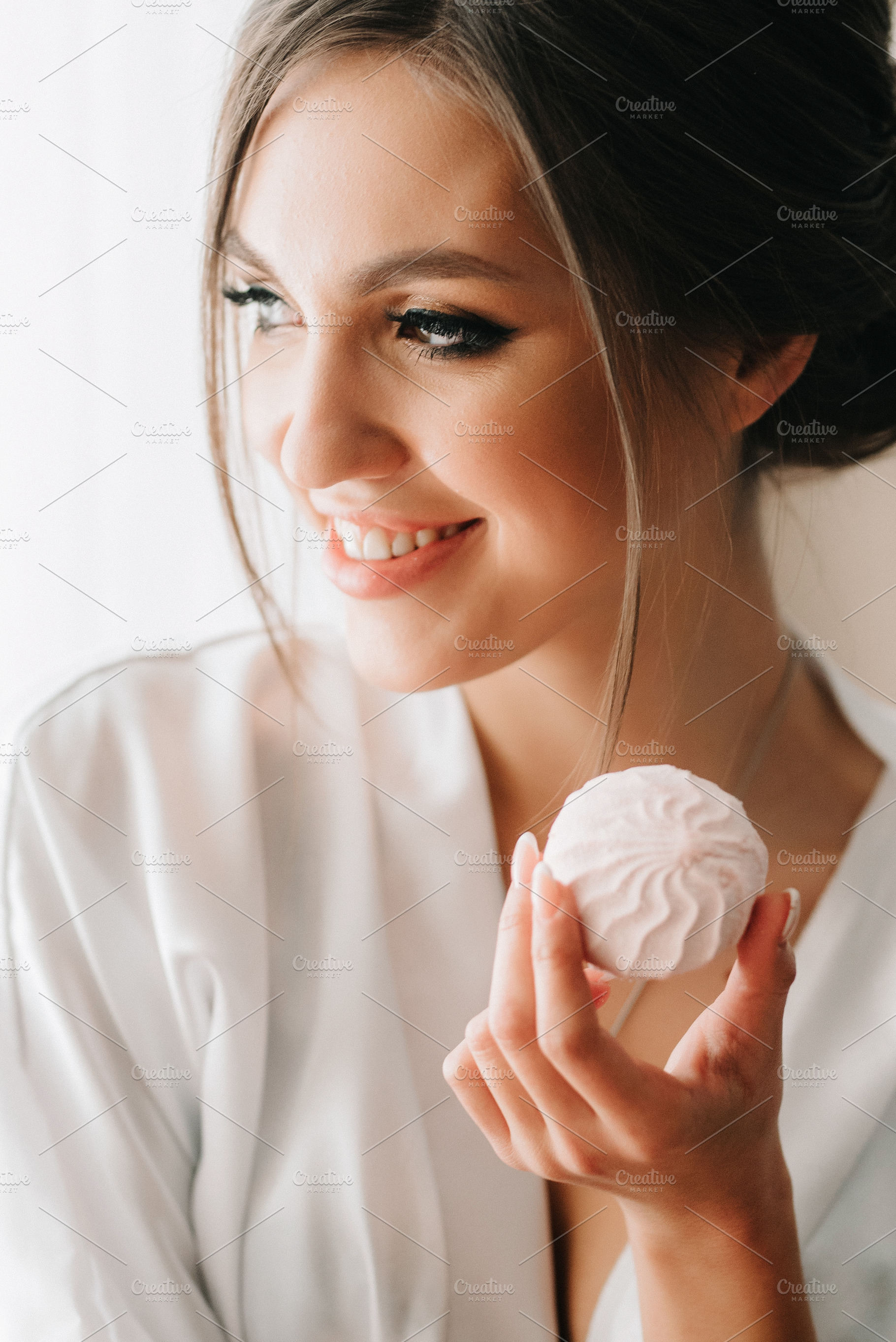 A young bride sits at a slot machine in the morning and drinks c, a Person Photo by Weddings, People, Travel