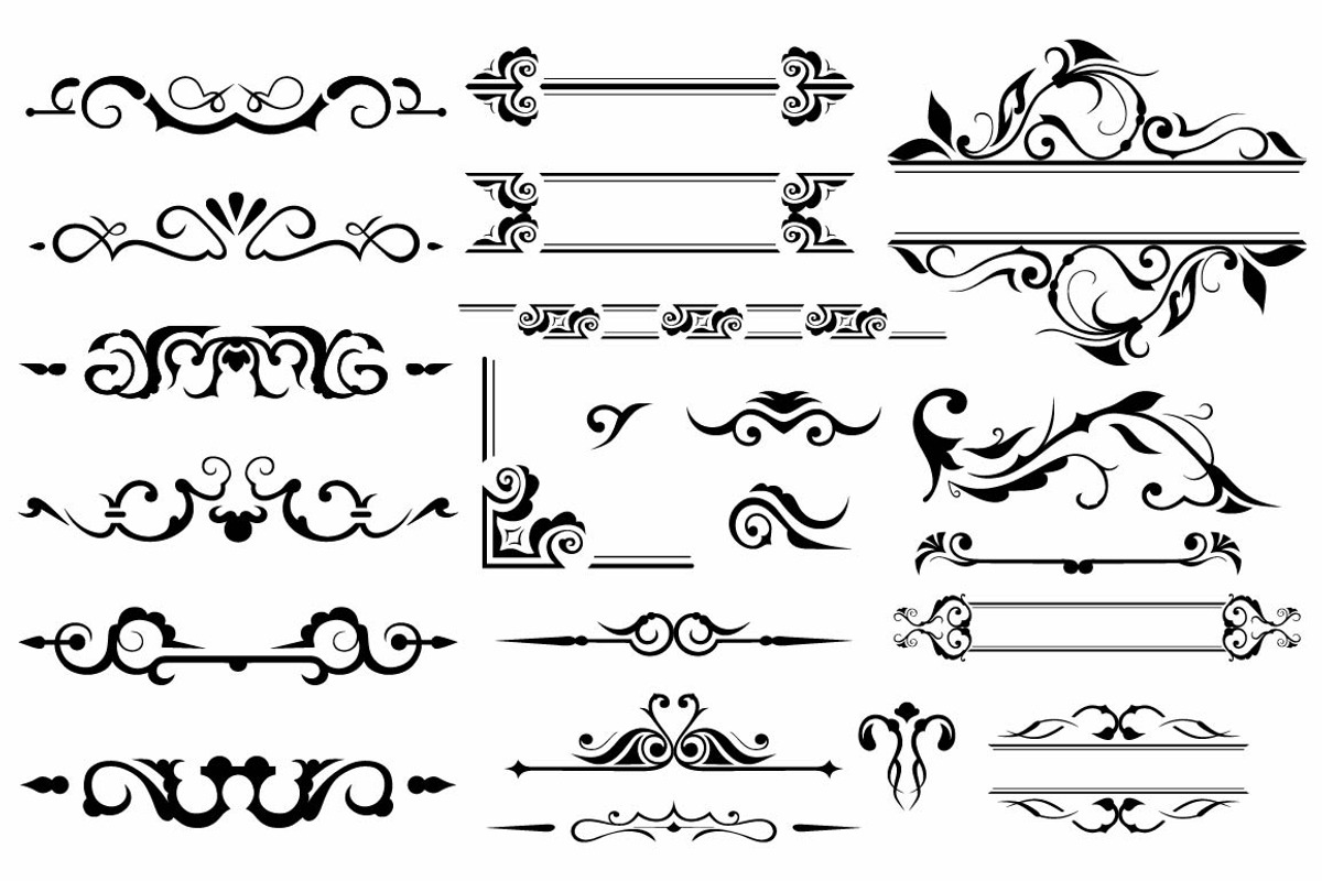 Vector set ornaments 2, a Pattern Graphic by LineworkStock