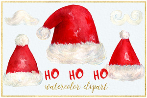 Santa. Christmas Watercolor Clipart