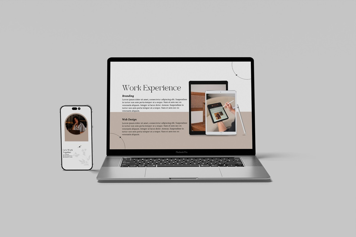 Laptop and iPhone mockup, a Wearable Device Mockup by Creative_A23 (Photo 2 of 6)