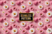 Pink Hearts & Daisy Digital Papers, a Pattern Graphic by Creative Store (Thumbnail 4 of 5)