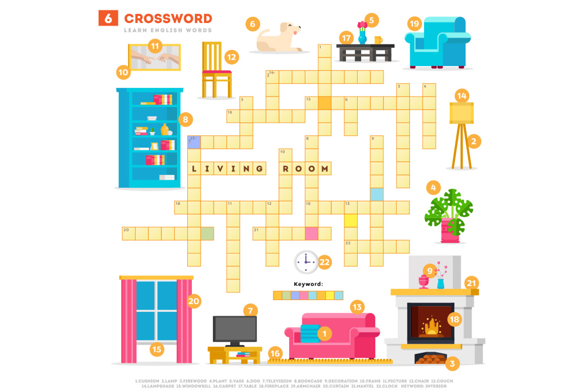 6 Crosswords - Learn English words, an Object Graphic by Bezvershenko (Photo 7 of 8)